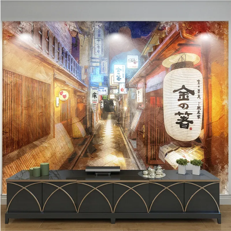Ностальгический японский стиль уличный 3D фото обои s для японской кухни Суши Ресторан промышленный Декор настенная бумага 3D