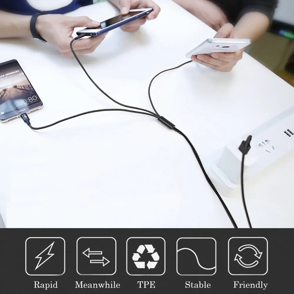 3 в 1 USB кабель для iPhone samsung S9 Xiaomi мульти Быстрая зарядка микро USB кабель usb type C кабели для мобильных телефонов