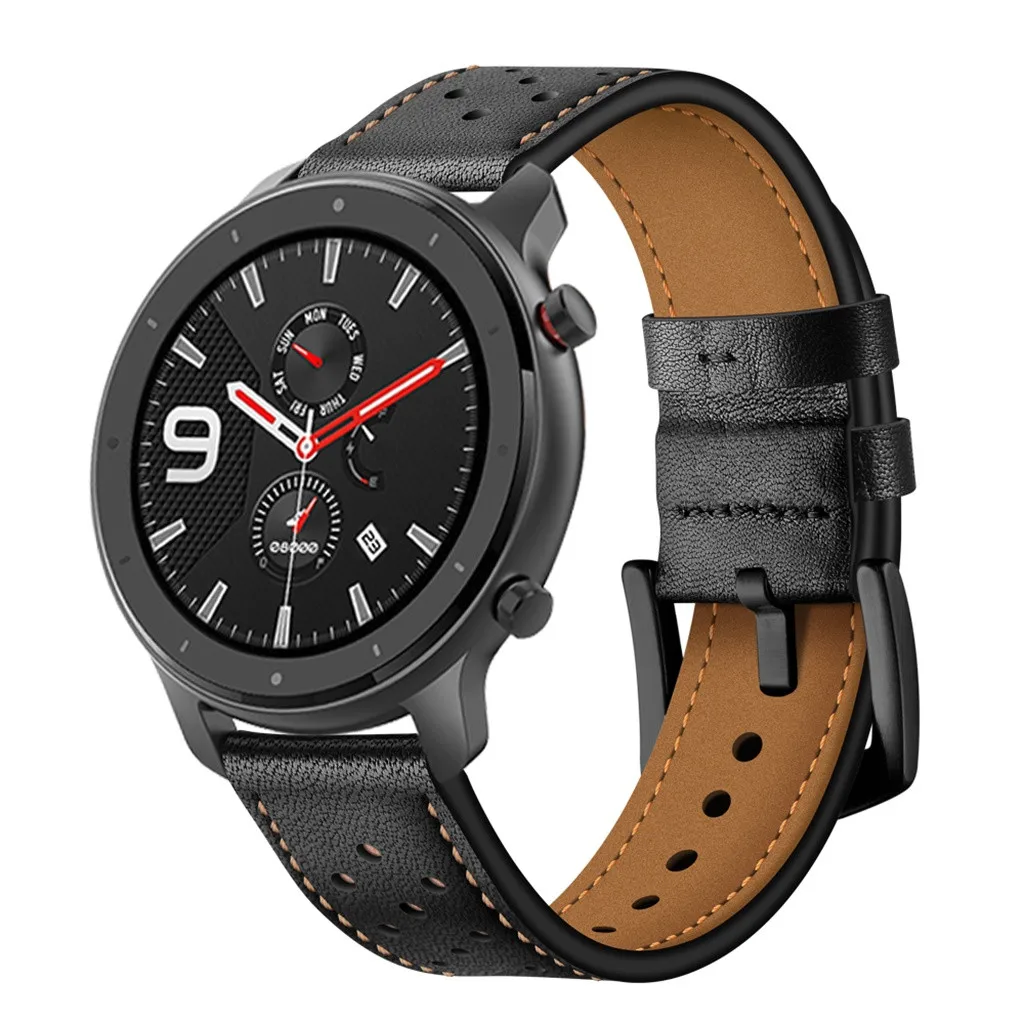 Кожаный ремешок в стиле ямы для AMAZFIT GTR Смарт-часы 42 мм Смарт-часы ремешок заменить для мужчин t Band браслет для женщин мужчин Спорт 19Aug
