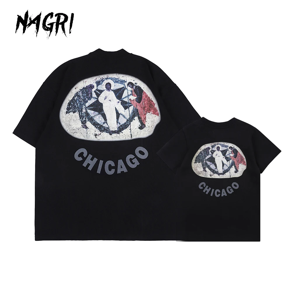 NAGRI-Camiseta a juego para padre e hijo, camisa de cuello redondo de Kanye, Jesús, Is King, Hip-Hop, manga corta, novedad de verano
