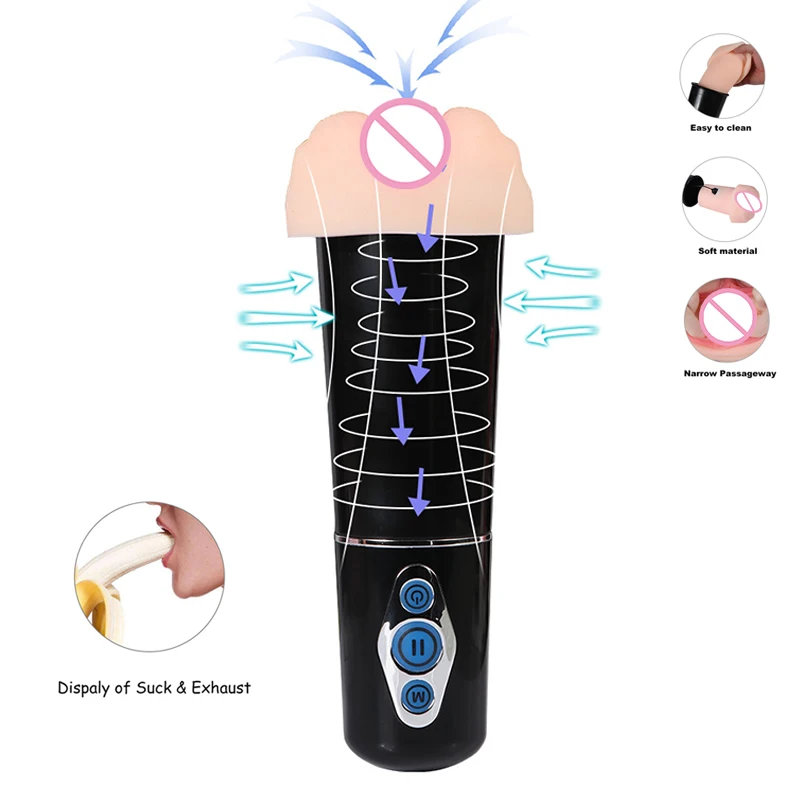 Tanio Wydłuż męski Masturbator Cup automatyczne maszyny do seksu oralnego sklep