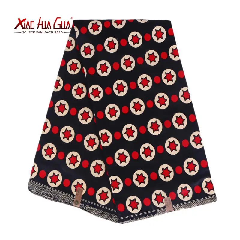 

2021 New Ankara Fabric XiaoHuaGua Brands African Print Stars Fabric High Quality Comfortable Cotton Sewing Party Dress 24FS1095