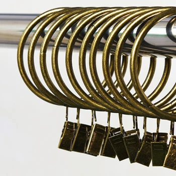 

40-pack Bronze Iron Curtain Rings with Clips (1.5 inch)