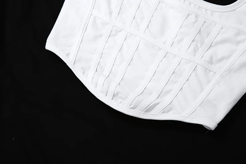 Waliicorners Sleeveless Push Up U Neck Vest Sold White Slim Fit Tank Tops Vintage Irregular Crop Tops 22 H9ebb4b57012c417194dd980599b8e760E