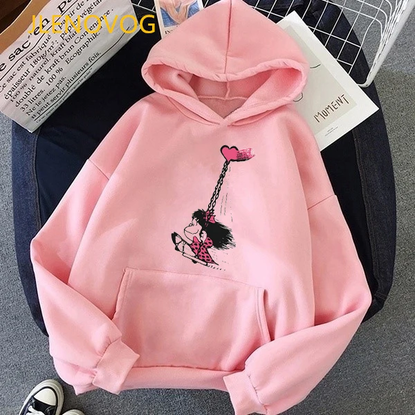 Toda Mafalda Print Hoodies Women Men Hooded Sweatshirts Harajuku Hip Hop Hoodies Sweatshirt Streetwear Tracksuit Winter Clothes