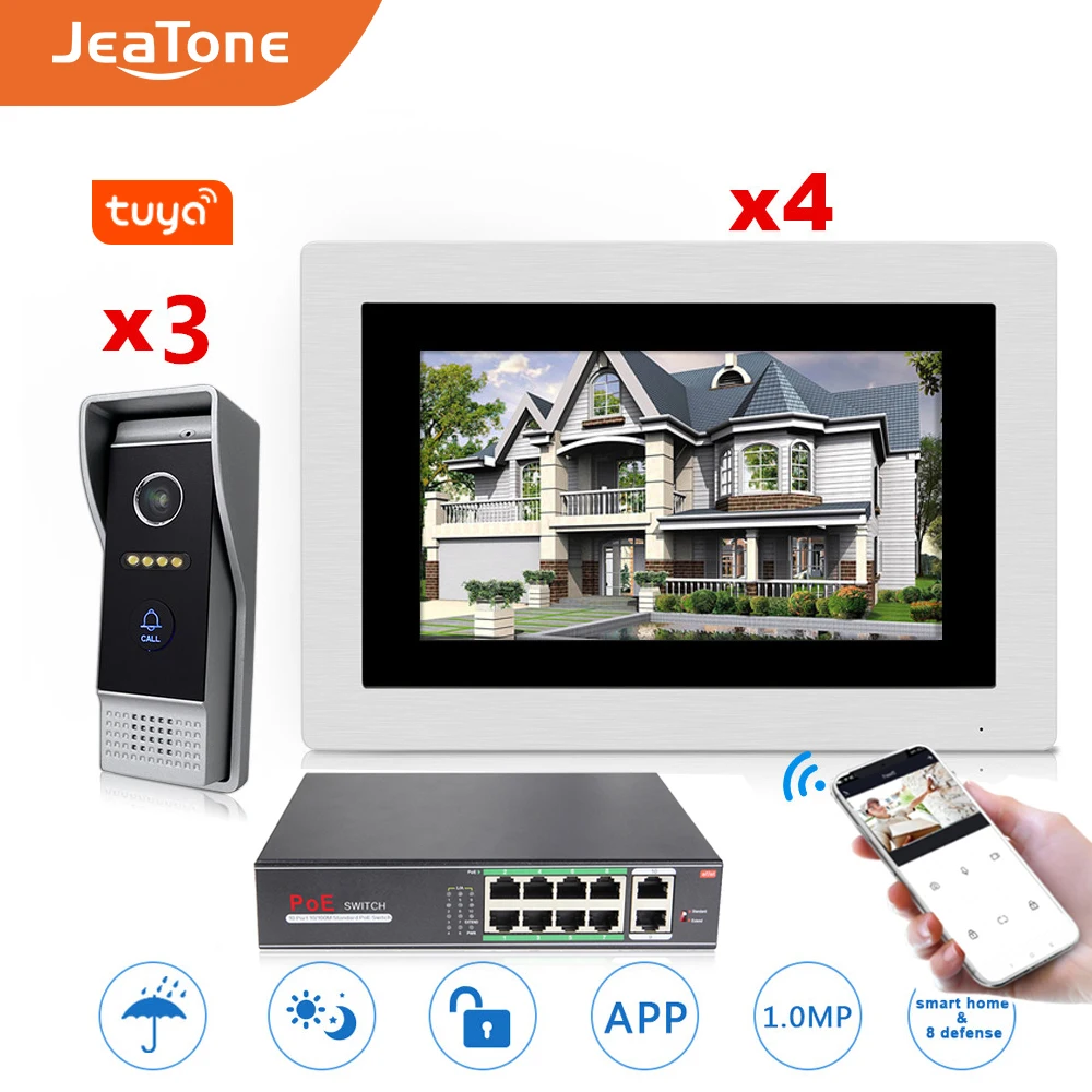 7'' WIFI IP Video Door Phone Intercom Wireless Door Bell Speaker Access Control System Touch Screen Motion Detection for 2 Doors 7'' WIFI IP Video Door Phone Intercom Wireless Door Bell Speaker Access Control System Touch Screen Motion Detection for 2 Doors
