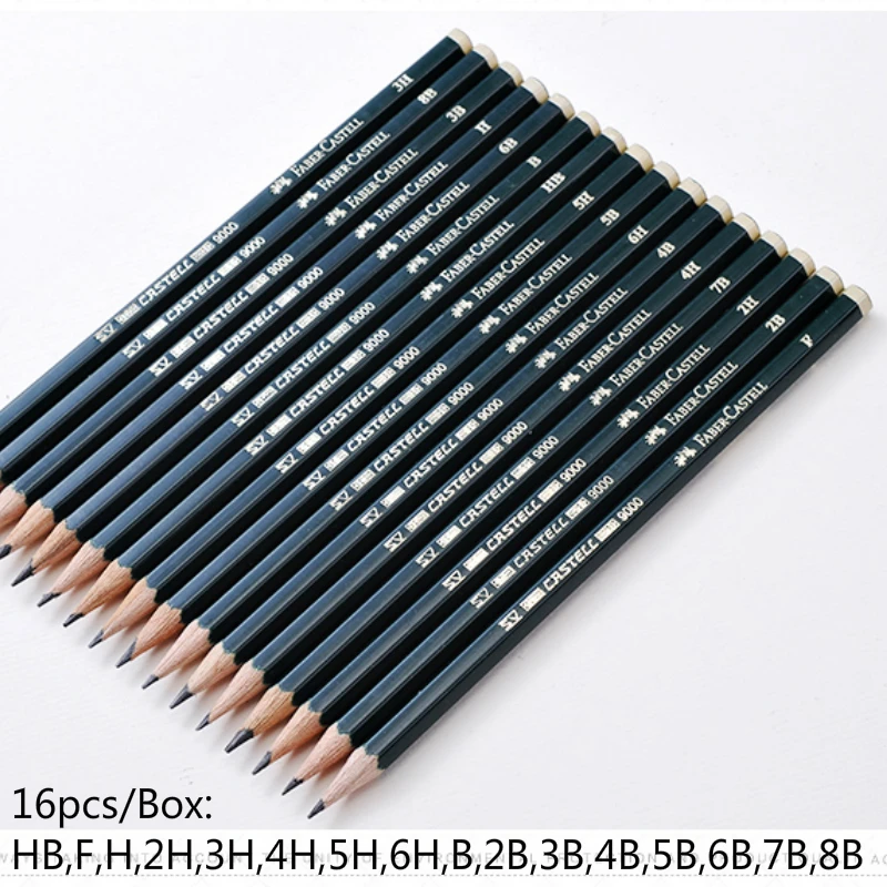 Faber Castel 16pcs Box Pencils Professional Sketch Pencil Pastel Hb 2b 2h 8b Drawing Pencil Set Lapiz For School Art Supplies Wooden Lead Pencils Aliexpress