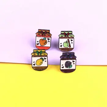 

4 Styles Of Fruit Bottles Zinc Alloy Pin Cute Badges For Backpack Badges For Kid Clothes Pin Badges For kids Jewelry Gift