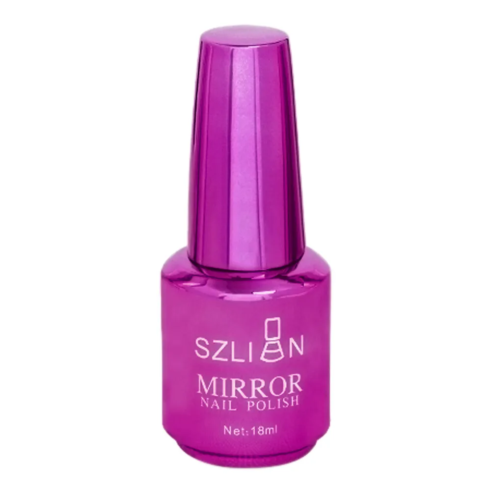 Модный зеркальный эффект лак для ногтей металлик Фиолетовый Розовый Золотой Серебряный хромированный лак для ногтей маникюрный лак# F