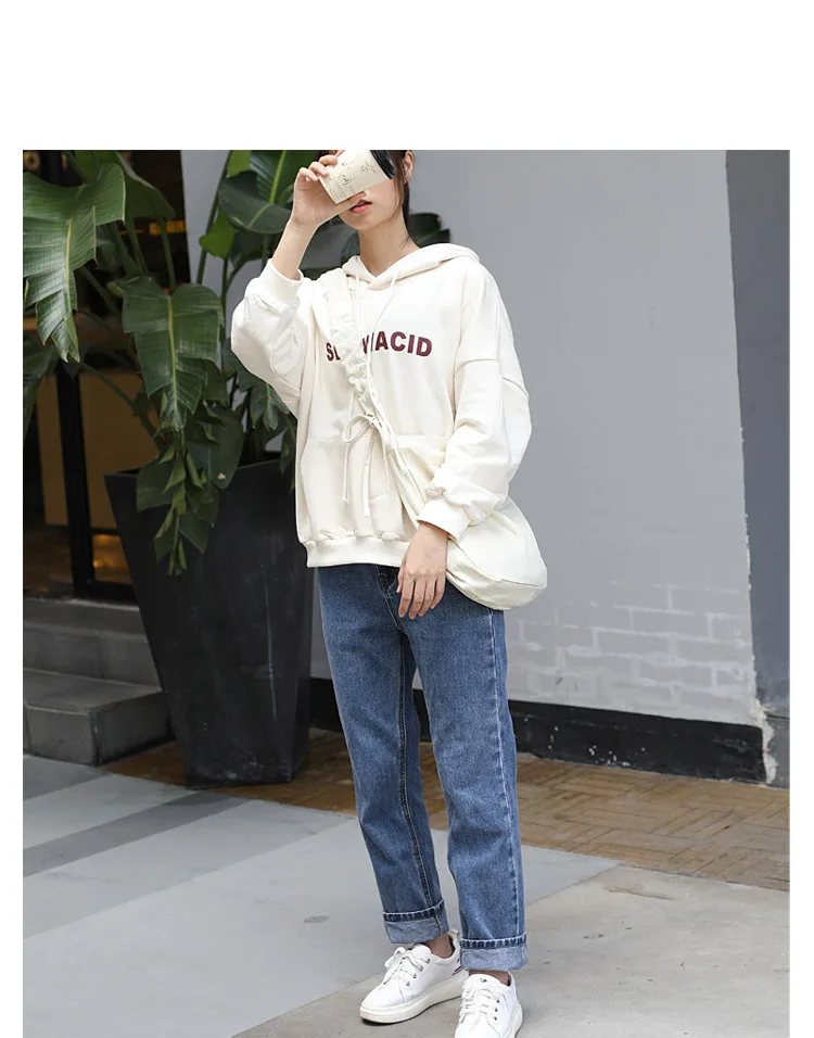 Raged Sheep Simple Canvas Shoulder Bag Fashion Folding Shopping Bag Personality Totes Girls Casual Large Capacity Messenger Bag