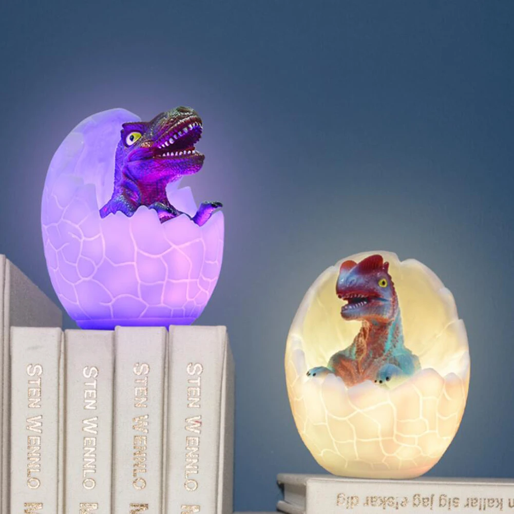 Креативный 3D Динозавр яйцо ночной Светильник USB перезаряжаемое устройство управления настольная лампа 16 изменение цвета умный дом Pat светильник лампа