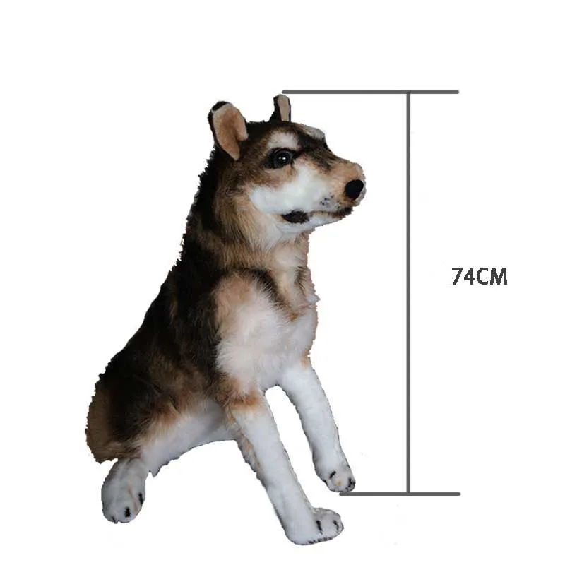 simulation animal wolf plush toy sled dog realistic wolf Doll creative deco for children girl Xmas birthday gift  74cm DY50771 (11)