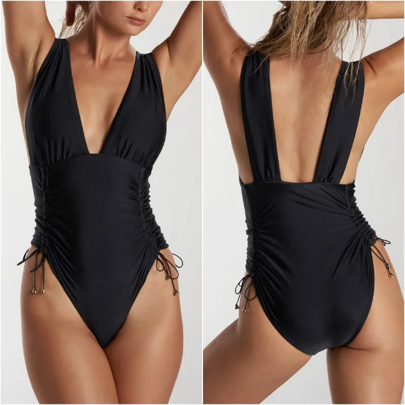 

2020 купальный костюм женский цельный женский купальник черный сексуальный на бретельках пуш-ап