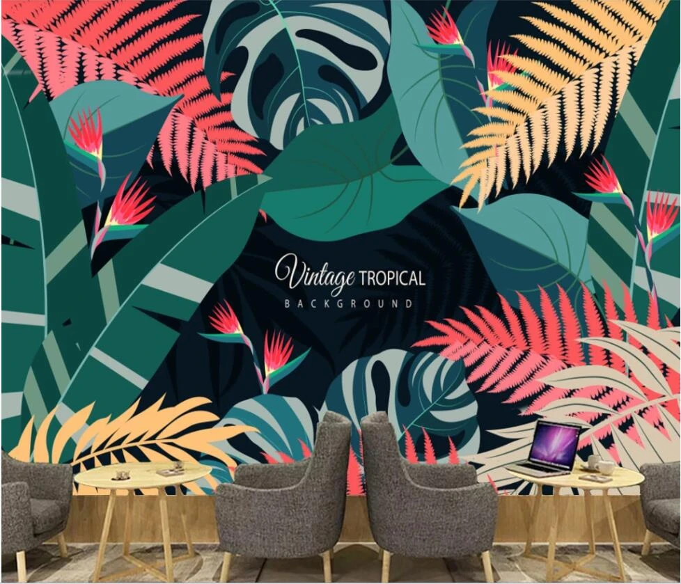 Custom Mural Wallpaper 3d Large Mural Nordic Abstract Tropical Plant Banana  Leaf Leaf Mural Background Wall - Wallpapers - AliExpress