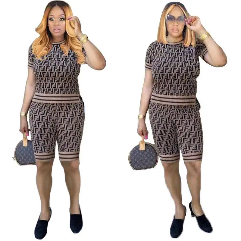 

C999 Cross-Border for 2019 Summer New Style Amazon Hot Selling European And American-Style Fashion Casual Set Two-Piece Set Ff