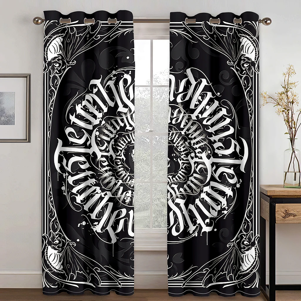 Boho Blackout Curtain Backdrop/Kitchen Curtain Living Room Bedroom