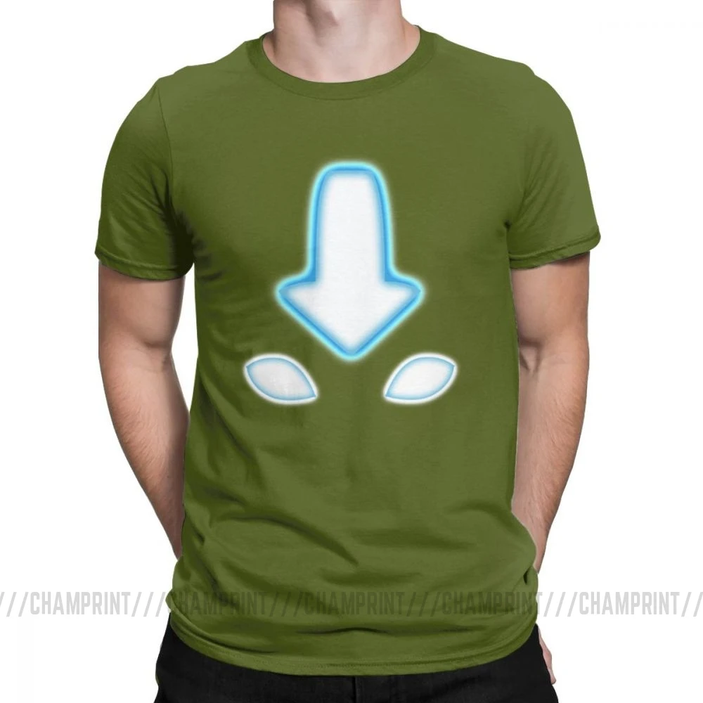 Мужские футболки Aang Q Аватар Последний Airbender хлопковая одежда винтажные футболки с коротким рукавом и круглым воротником 6XL - Цвет: Армейский зеленый
