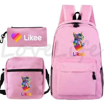 

Like Likee Backpack 3pcs/set with Pen Bag and Crossbody Bag Women Teens Travel backpack Boy Girl Likee School Bag