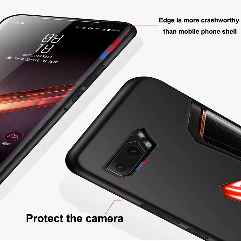 Чехол ZS660KL для Asus ROG Phone 2 мягкий силиконовый защитный чехол s + стеклянная Защитная