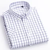 Men's Standard-Fit Short Sleeve Plaid Checked Shirts Patch Chest Pocket Summer Casual Thin Soft Pure Cotton Button-down Shirt 1