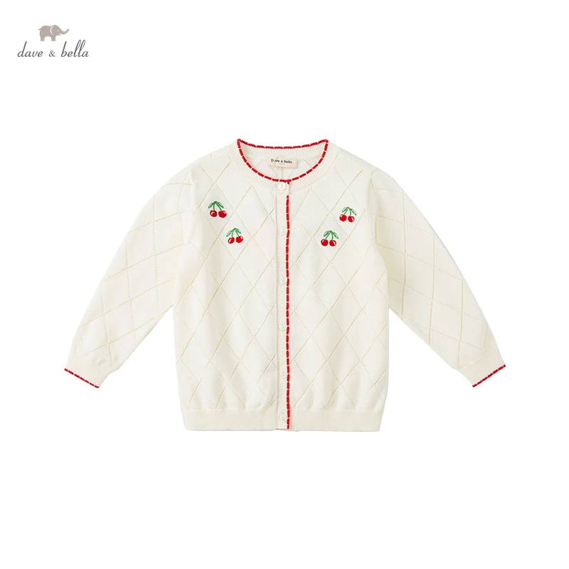 

DK1220533 dave bella spring infant kids girls 5Y-13Y fashion cardigan kids toddler coat children girls casual knitted sweater