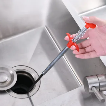 

1pc Multifunctional Pipe Dredging Tools Tool Long Grabber Tool Pipe Bathroom Kitchen Sewer Cleaning Tools 60cm/90cm/160cm