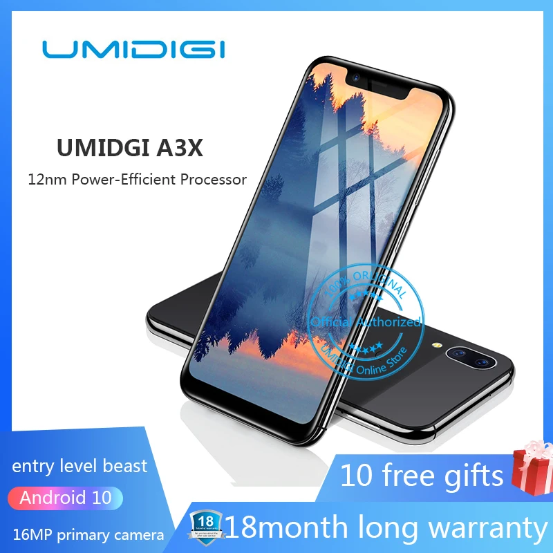 UMIDIGI A3 Pro 5," 19:9 полный Экран смартфон 3 GB+ 32 GB Android 8,1 12MP+ 5MP мобильного телефона двойной 4G GSM+ FHD+ OTG разблокирована мобильный телефон телефон Четырехъядерный смартфон ДвойнаякамераСмартфоны