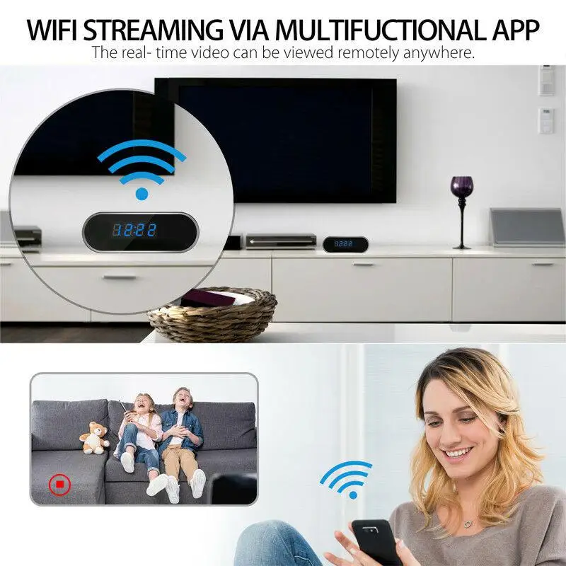 Kuulee мини WiFi часы камера беспроводная 1080P Ночное Видение безопасности няня камера наблюдения за ребенком