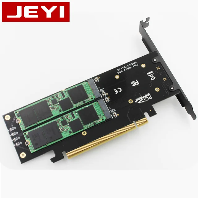 JEYI iHyper m.2 X16 TO 4X NVME  PCIE3.0 GEN3 X16 TO 4*NVME RAID CARD PCI-E VROC CARD RAID Hyper M.2X16 M2X16 4X X4 NVME*4 RAID 5