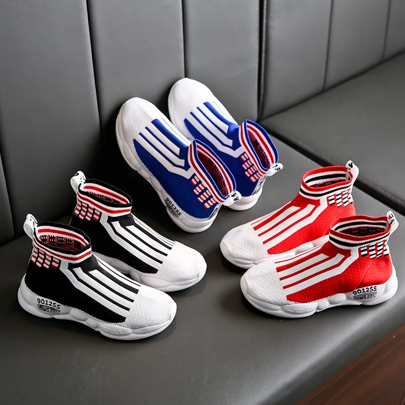 PINSEN Autumn Children's Sneakers Girls Shoes Fashion Kids Sneakers Breathable Sport Child Socks Shoes Boys Casual Shoes