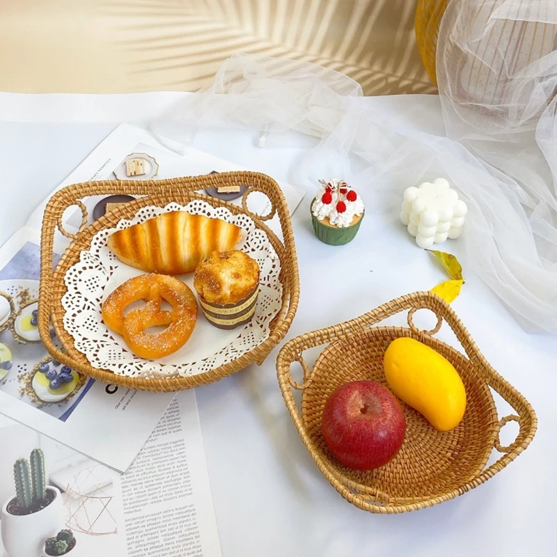 

Ручная работа плетеная корзина для хранения корзина для хлеба корзина для фруктов корзина для хранения 2 шт. разных размеров для гостиной спальни кухни