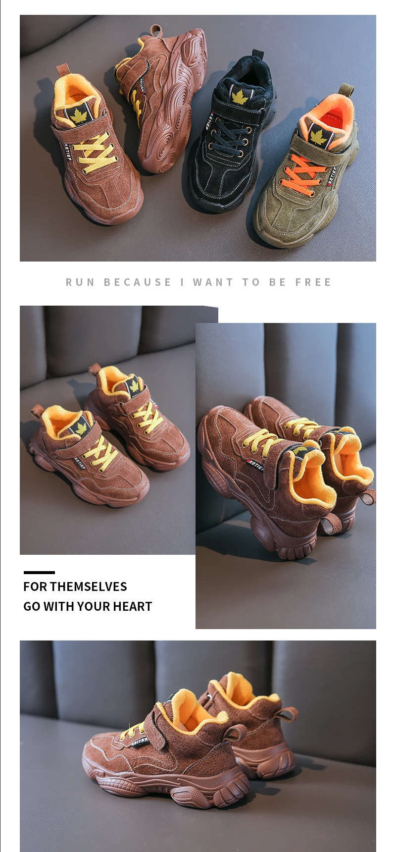 New Winter Kids Sport Sneakers Children Chunky Sneakers Baby Girls Genuine Leather Shoes Boys Brand Casual Sneakers Trainers