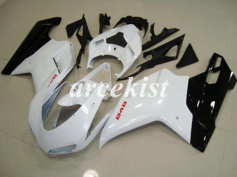 4 подарки литьевая Форма ABS мотоцикл обтекатели комплект подходит для Ducati 848 evo 1098 1198 1098 Кузов Набор на заказ черный белый