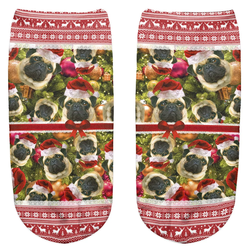 Модные женские носки забавный рисунок Санта Клаус рождественские носки дизайнерские носки с героями мультфильмов удобные женские короткие носки