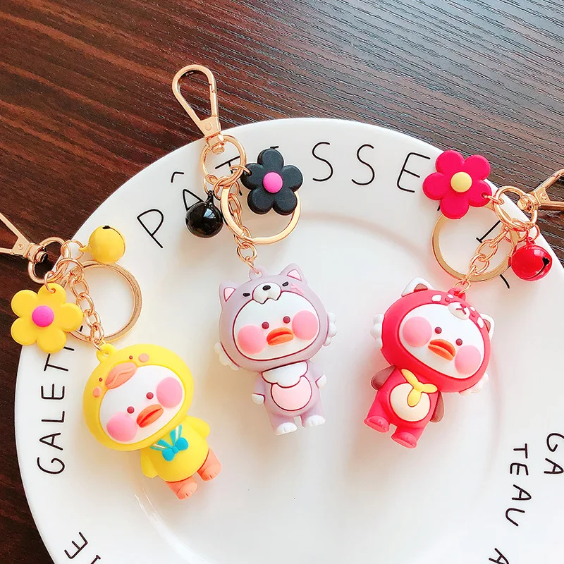 В Корейском стиле Обувь с милым желтым утенком брелки для ключей Kawayi фигурку