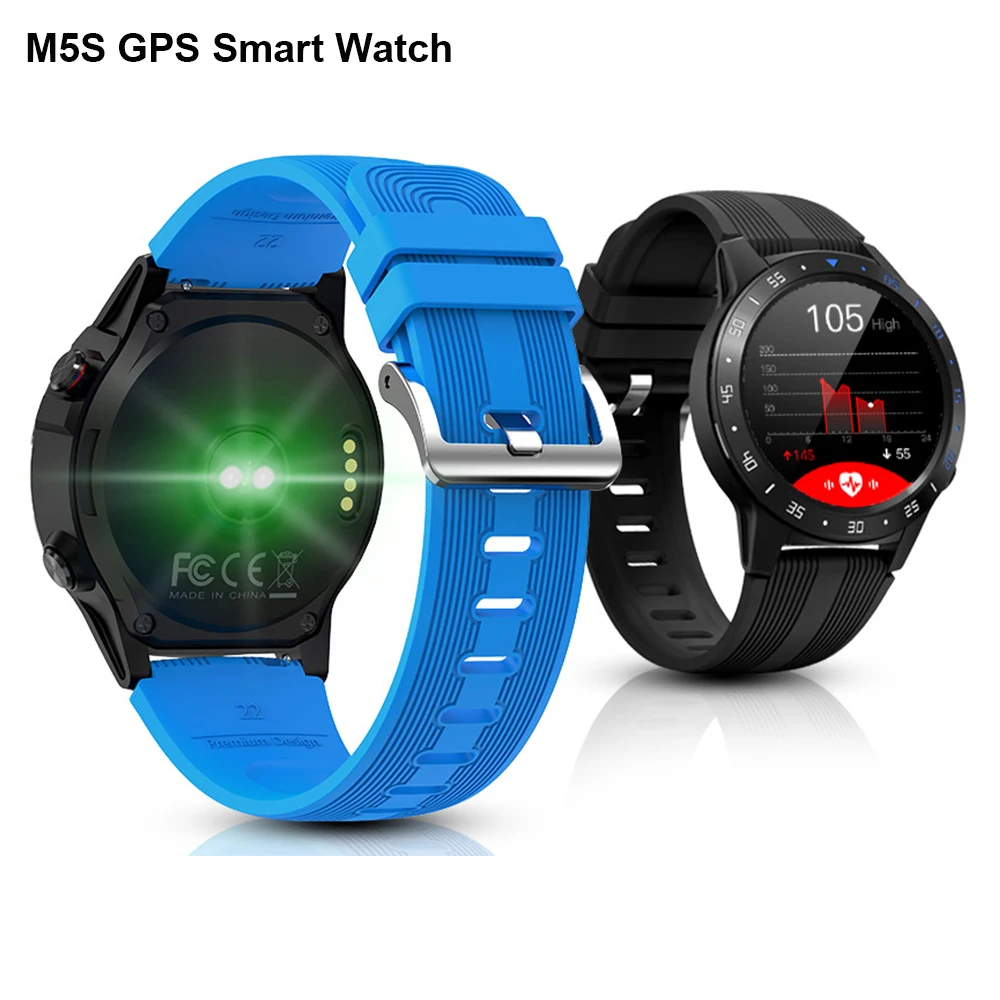 Смарт-часы Smarcent M5S gps для мужчин и женщин 1,3 дюймов с сенсорным экраном Bluetooth IP67 Водонепроницаемый Компас погода фитнес-трекер