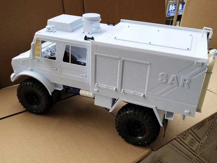 ABS Материал Umimog пожарная машина жесткий корпус подходит для 1/10 Масштаб дистанционного управления автомобиля Traxxass Trx4 TRX-4 рама шасси 324 мм