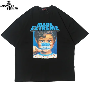 

Lindsey Seader 2020 Mens Unisex Printed Letters Portrait Short Sleeve Summer Loose Version Style Tops Tees Hiphop Fashion Tshirt