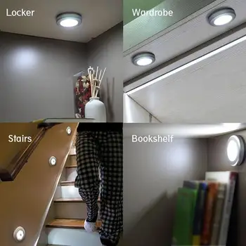 

New LED Under Cabinet Light Motion Sensor Lamp 6 LEDs Lighting For Wardrobe Cupboard Closet Kitchen Hallway Staircase Night Lamp