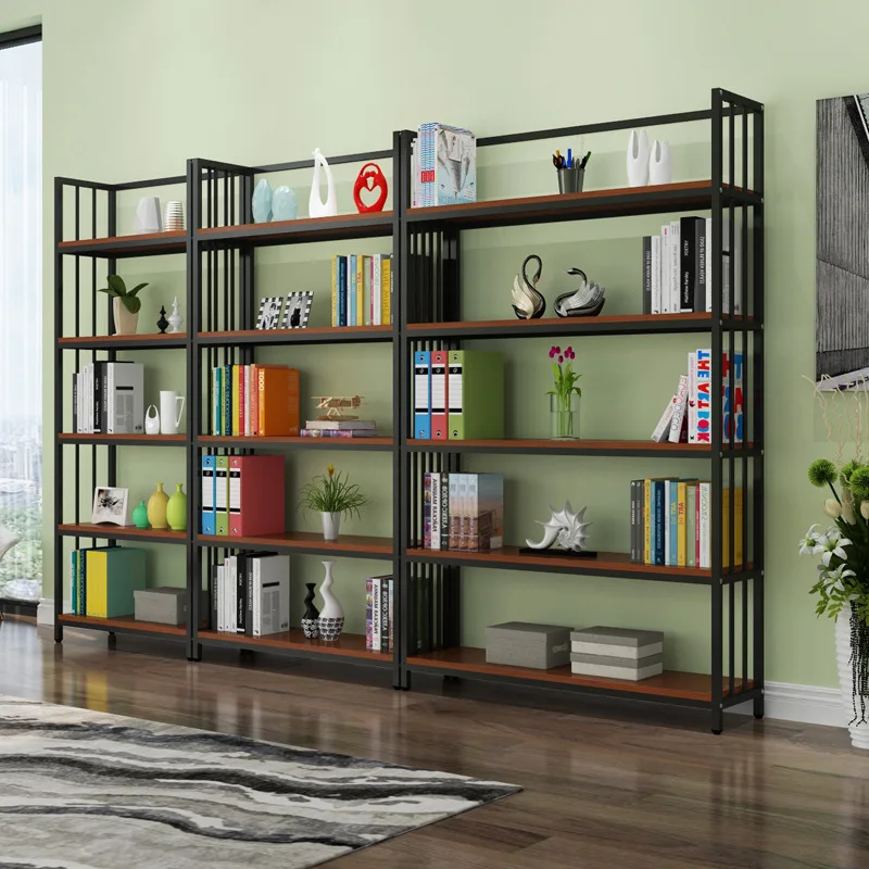 

Creative Steel Wood Bookshelf Simplicity Storage Shelf Living Room Simple Multilayer Showing Stand Manufacturers Wholesale Simpl
