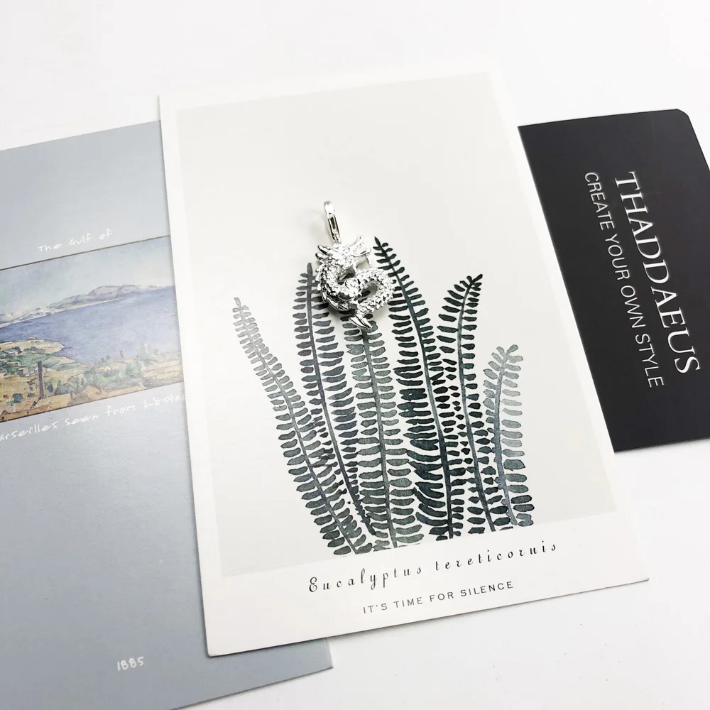 Женский кулон в виде дракона из серебра 925 пробы|Шармы| |