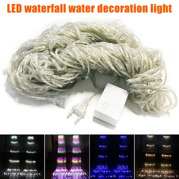 

Newly Christmas LED Waterfall Meteor Shower Rain String Light Holiday Halloween Decorative Lights for Home Bedroom Party RHFG