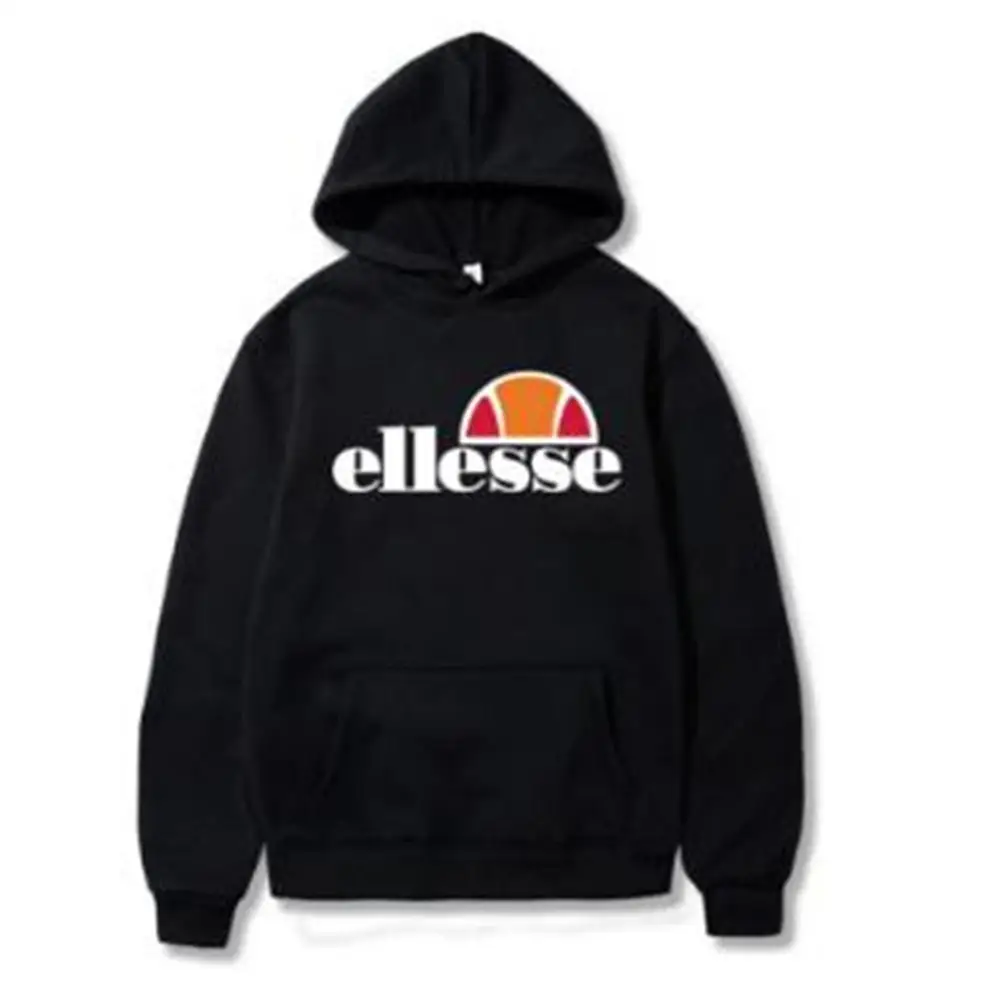 

2019 New Casual Pullover Hooded Clothes Solid Color Regular Loose Hooded Hoodies Unisex Ellesse Tide Letter Printing Hoodies Men