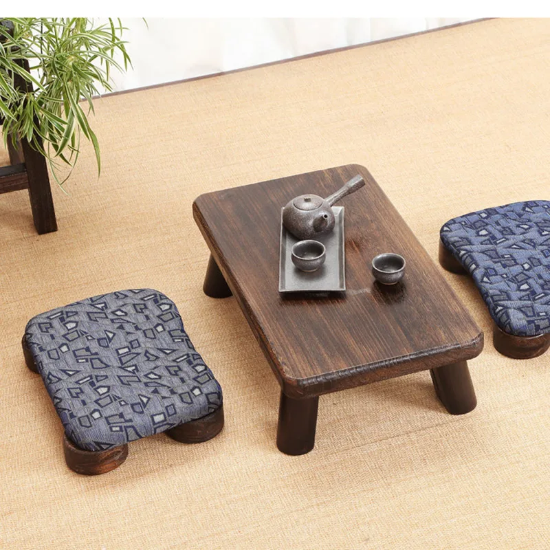 Японский Стиль деревянный низкий табурет с Мягкой Губчатой прокладкой прямоугольник азиатских традиционных мебель татами