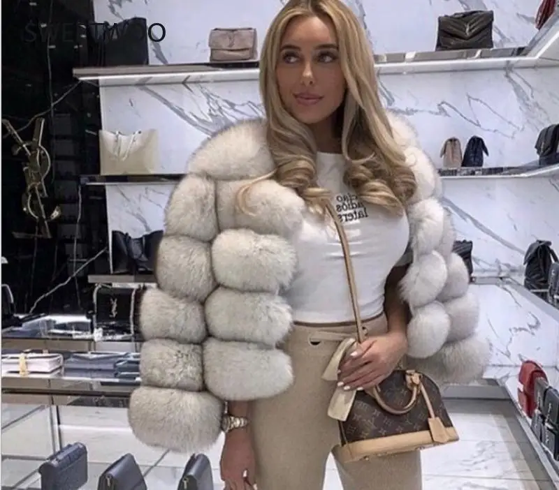 Winter Jacket Women 4Xl Big Fluffy Artificial Fur Coat Fake Raccoon Fur Thick Warm Outerwear Streetwear No Removable Vesto