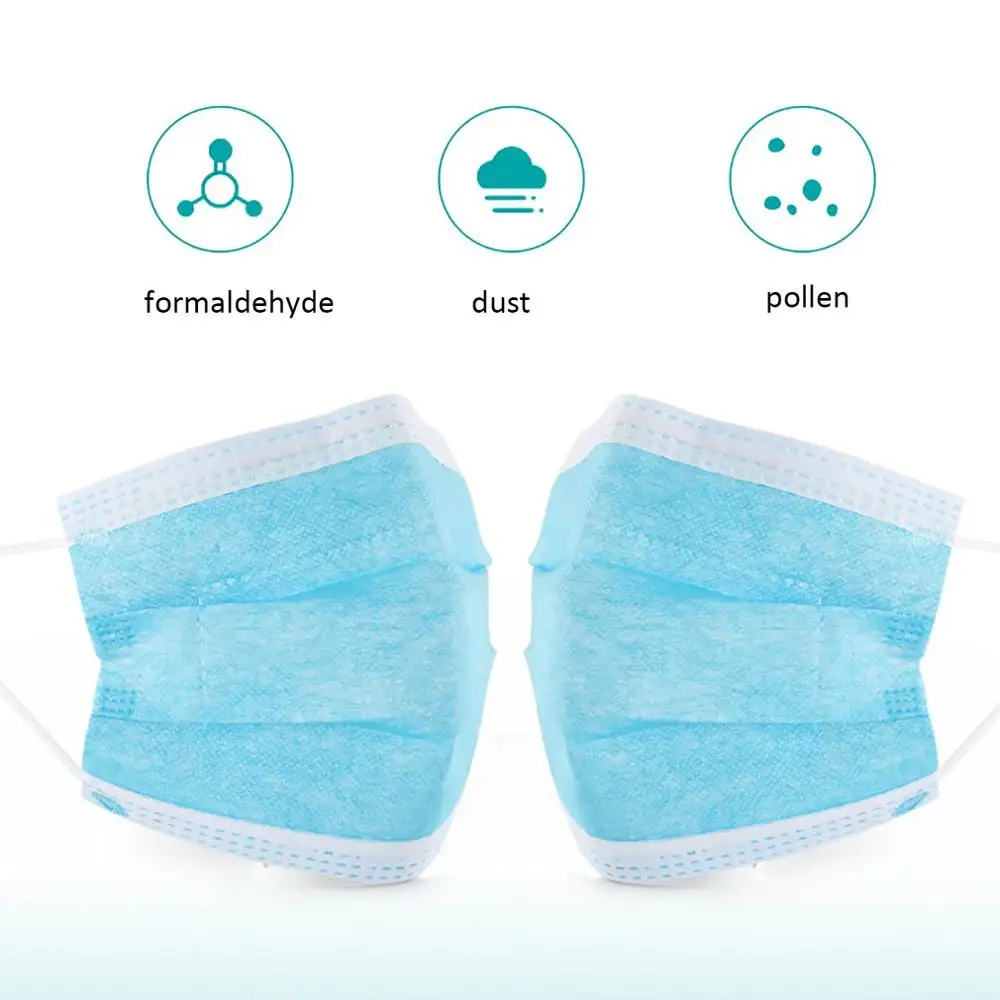 

Disposable respirator 3-layer protective dust filter mask respirator fresh High efficiency filtration 3D fitting 1 bag