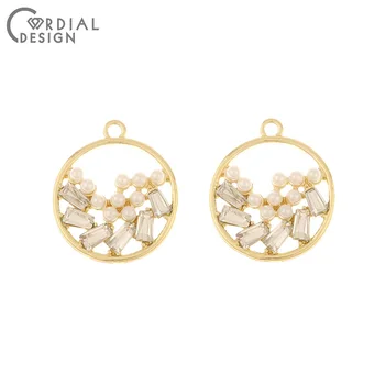 

Cordial Design 40Pcs 21*24MM Jewelry Accessories/Pendant/Earring Findings/Round Shape/Hand Made/Rhinestone Charms/DIY Making