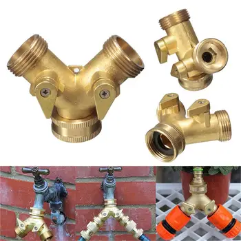 

Hose Splitter Brass TPR Tap Distributor 2 Way Y-shaped Tap Distributor Hose Splitter With Couplings for 1/2 to 3/4Tap