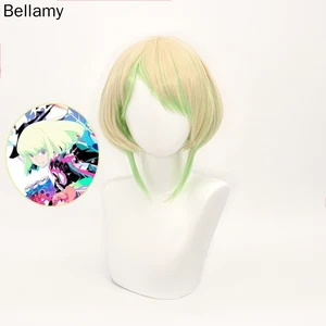 Anime PROMARE     Cosplay hairwear  Beige Green gradient Yellow  Cosplay Wig +Wig Cap