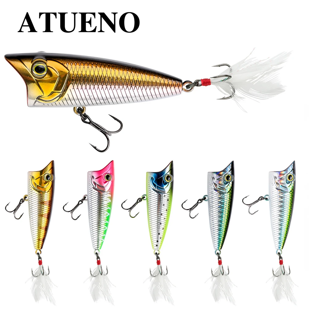 ATUENO Fishing Lures 60mm/7.8g Popper Lure High Quality Hard Baits Good Action Wobblers Topwater Winner | Спорт и развлечения